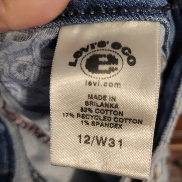 Levi's Eco Light wash green tag 12 W31 - Picture 3 of 4